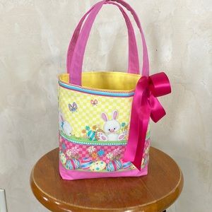 NEW EASTER BASKET, CHILD’S SIZE TOTE, KID’S PURSE, EASTER GIFT BAG, HANDMADE